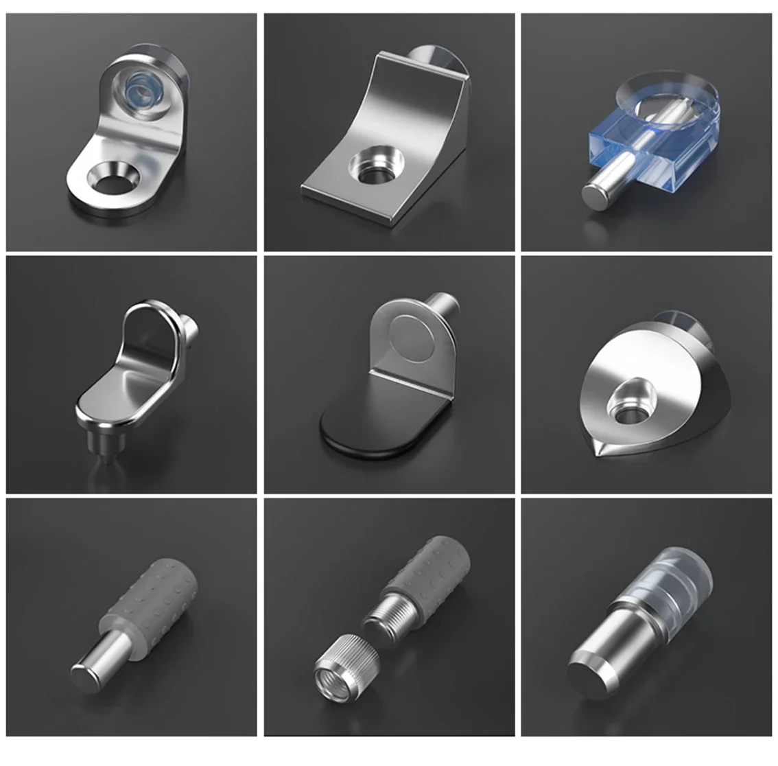 8-20Pcs Shelf Studs Pegs With Metal Pin Shelves Wooden Furniture Bracket Holder Support Seperator Fixed Cabinet Cupboard