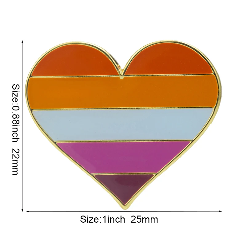 Sonnenuntergang Pride Flagge Metall-Anstecknadel Flaggen-Pin Abzeichen