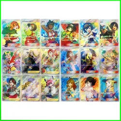 Anime Character DIY Collectible Cards Professor Brock Selene Gladion Laser Flash Card Boy Play Toys Christmas Birthday Gifts