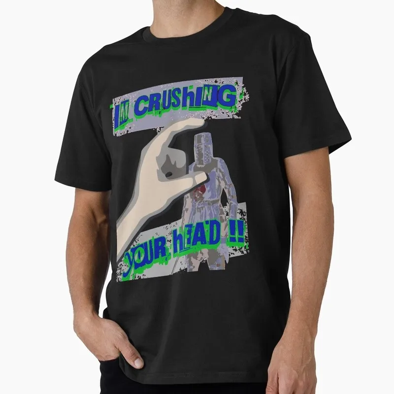 Black Knight in the Hall Monty Python Gift T-shirt O-Neck 100% cotton Print Tee Short Sleeve Graphic clothes All size Tops S-6XL