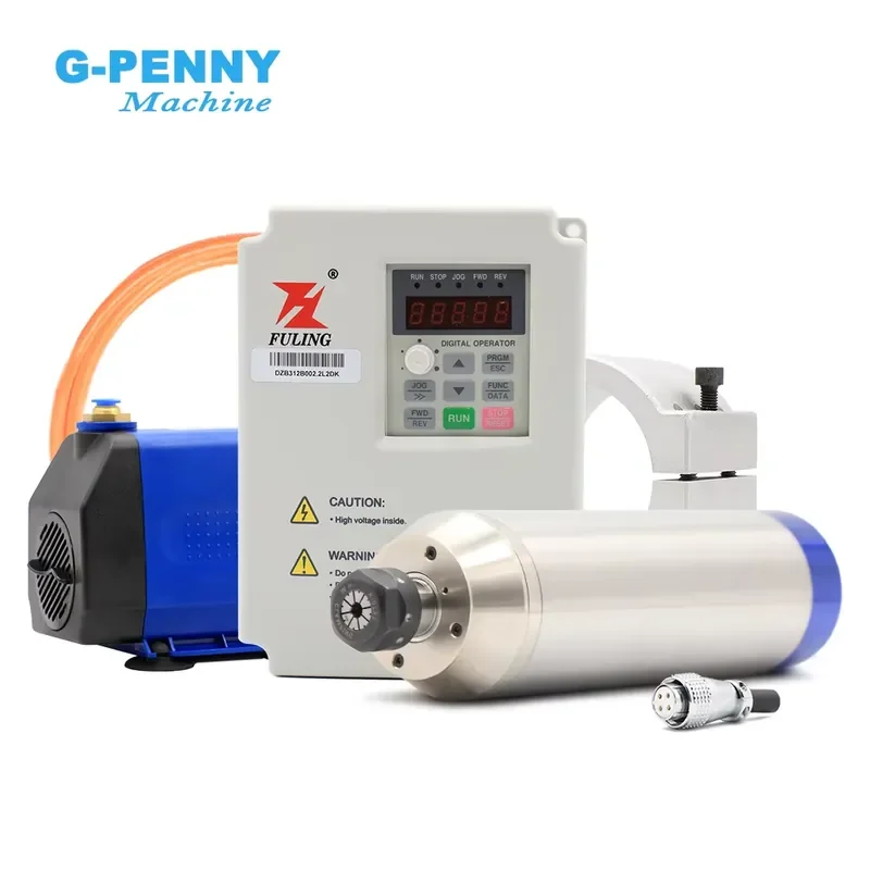 

2.2KW ER20 Water Cooled Spindle 2/4 Pole 400/800Hz Milling Use with Ceramic Ball Bearings Motor & Engine