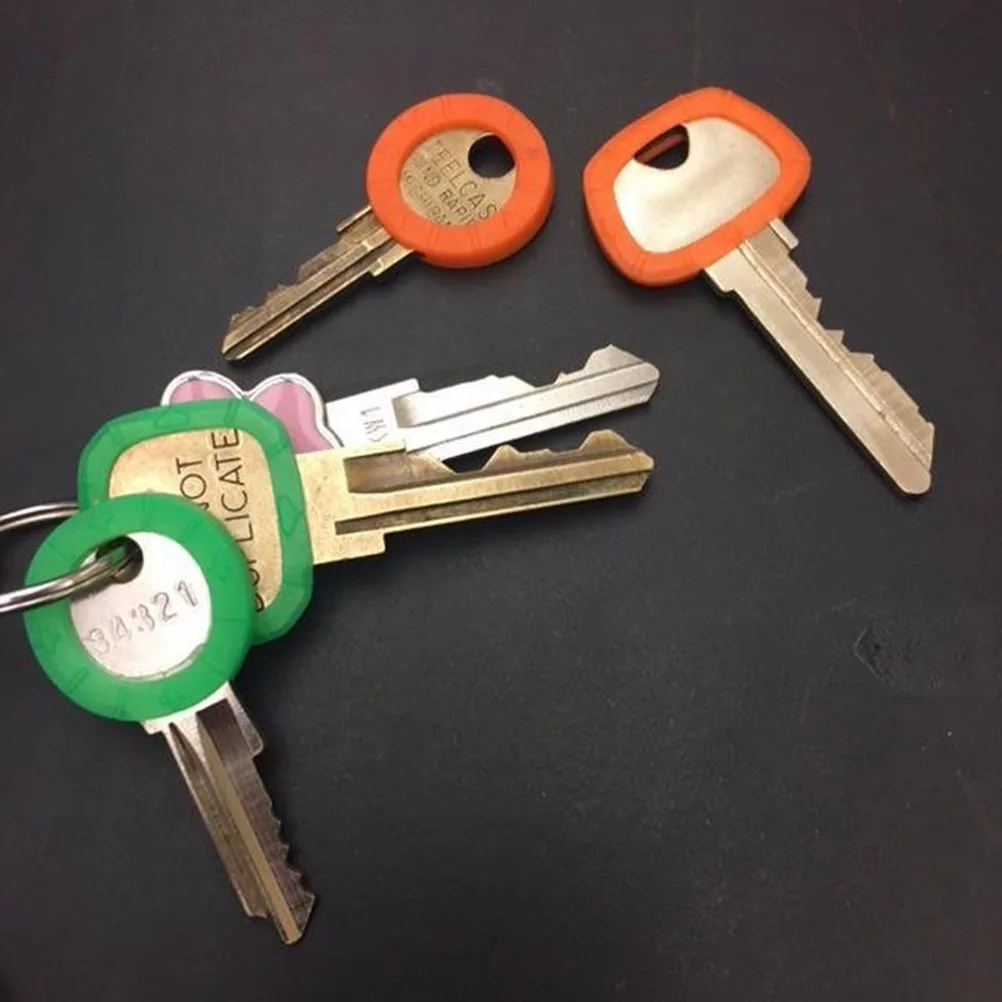 24Pcs Elastic Silicone Key Caps Color Coding Rings Soft Non Covers for Home Car Keys Organization Random