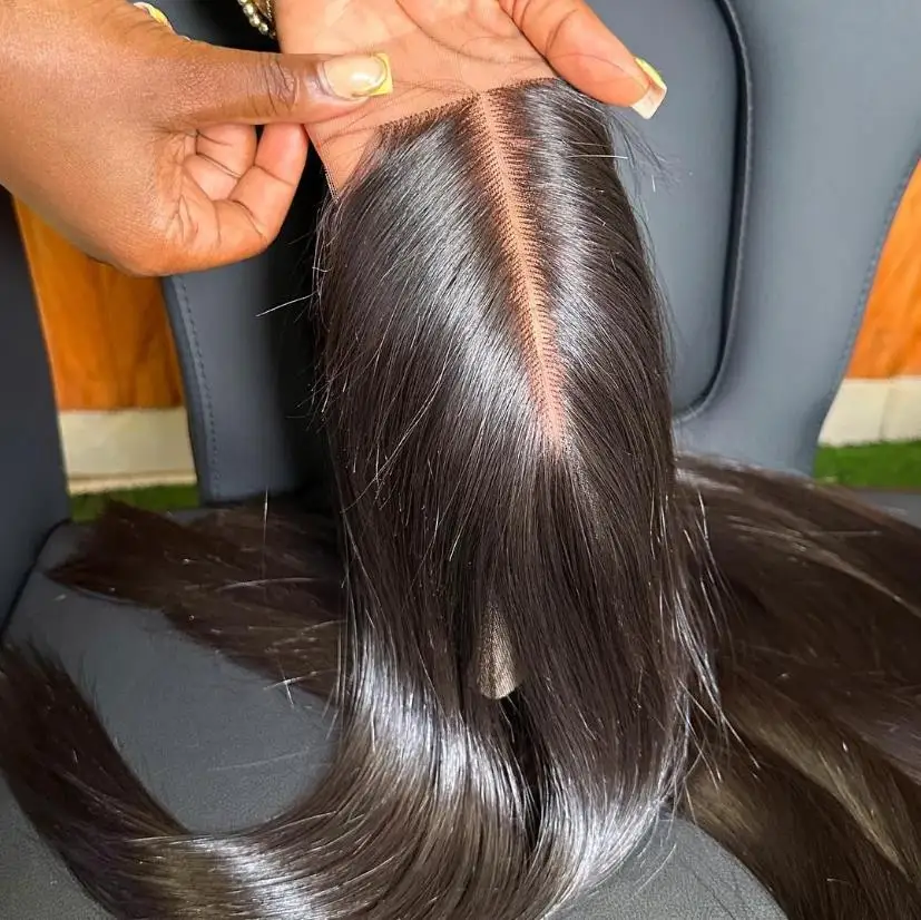 4x4, кружевная застежка с детскими волосами, 100% дюймов, искусственные прямые волосы, натуральные волосы, 13x4, прозрачная фронтальная кружевная линия