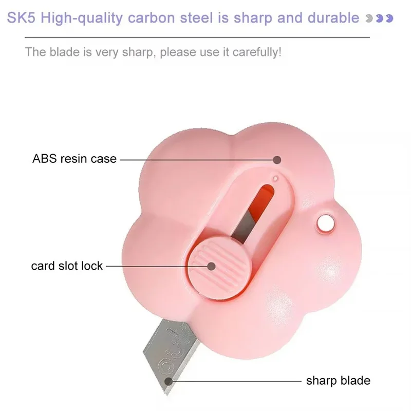 سكّين متعدّد الاستخدامات صغير لطيف صندوق القاطع قابل للسحب رسالة فتاحة المحمولة الكرتون فتاحة قطع الورق أداة اللوازم المكتبية المدرسية
