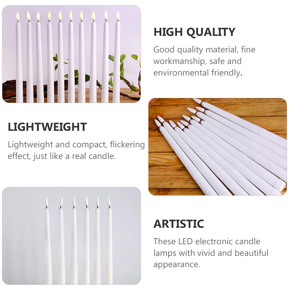 6 Pcs Strip Long Stick Lights Pole Decorative Lamp Father Flameless Candles Bulk Fairy