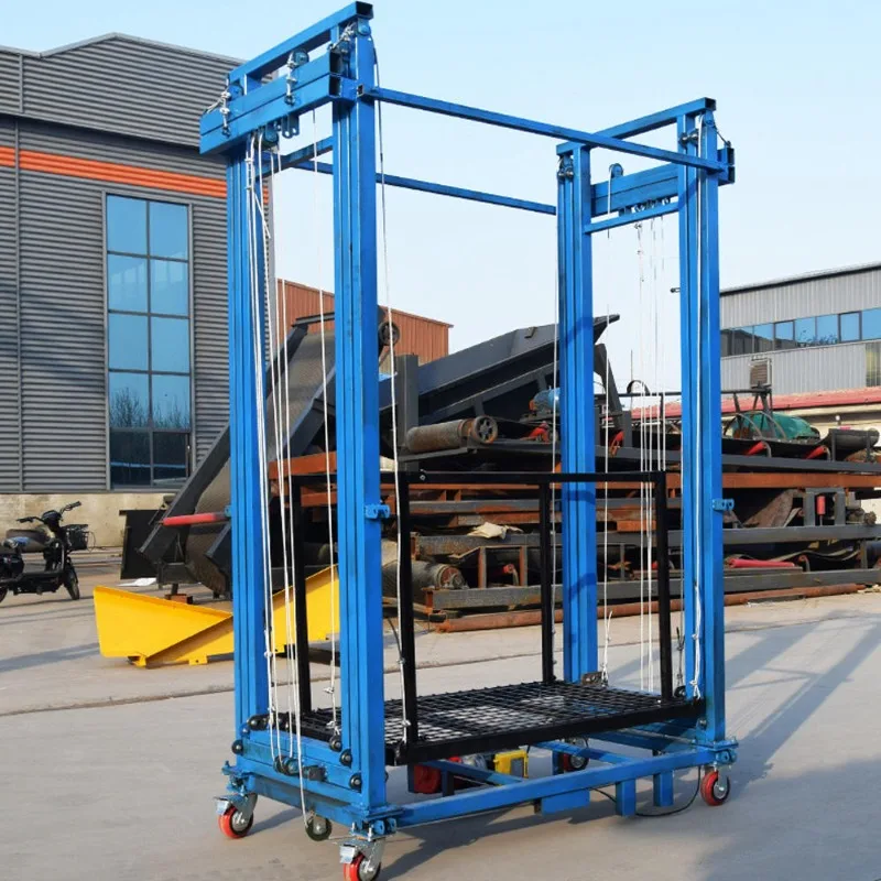 Small Electric Hydraulic Guide Rail Freight Elevator Simple Lifting Platform For Warehouse Factory Household Cargo Handling