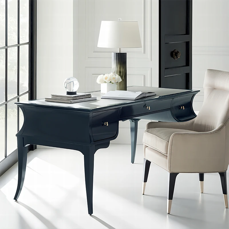 Custom Solid Wood Executive Desk With Vintage Leather Top Vintage Leather Top Writing Desk Computer Desks