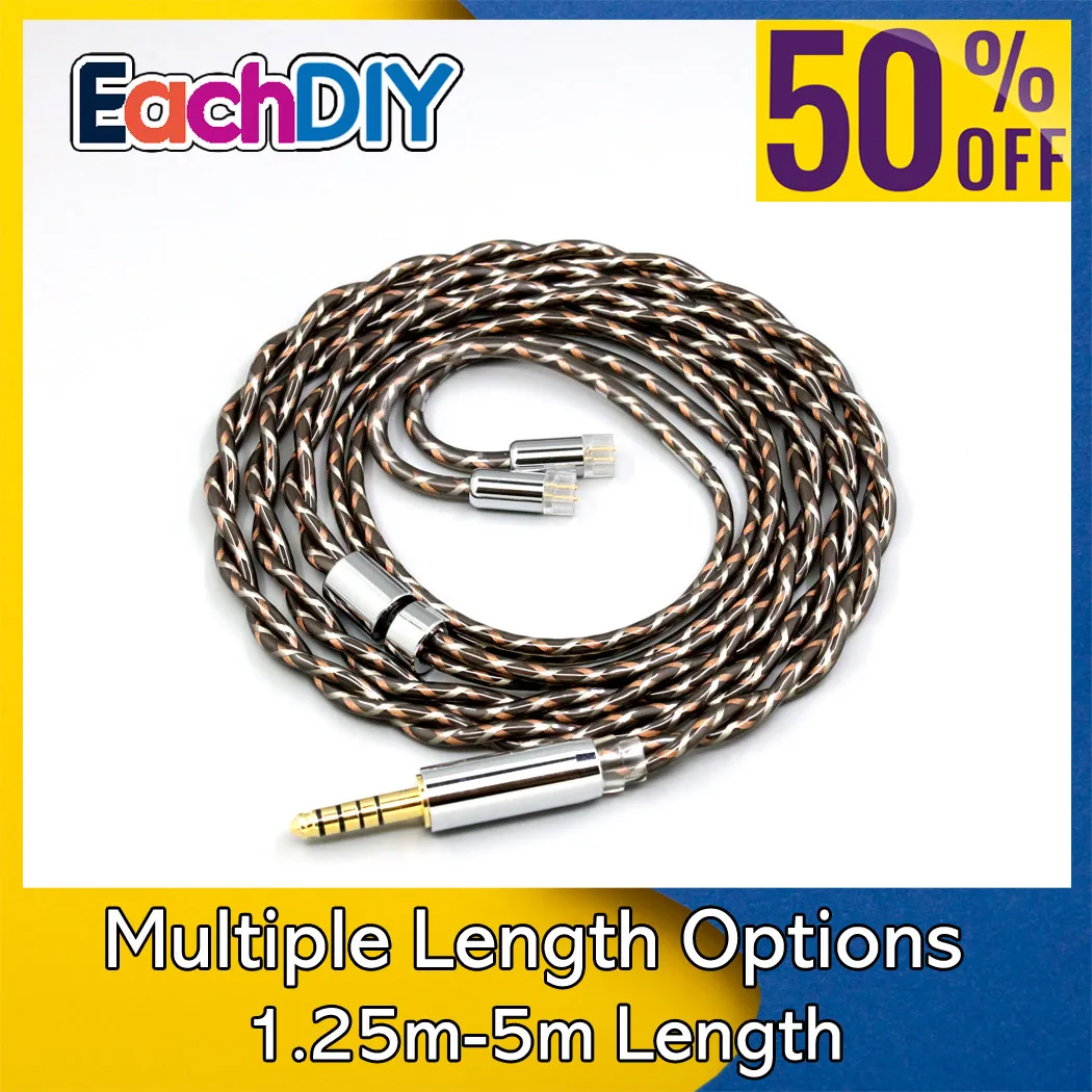 

TypeX 25AWG Litz Shielding 7n OCC Кабель для наушников для UE11 UE18 pro QDC Gemini Gemini-S Anole V3-C V3-S V6-C 0,78 мм 2-контактный LN008913