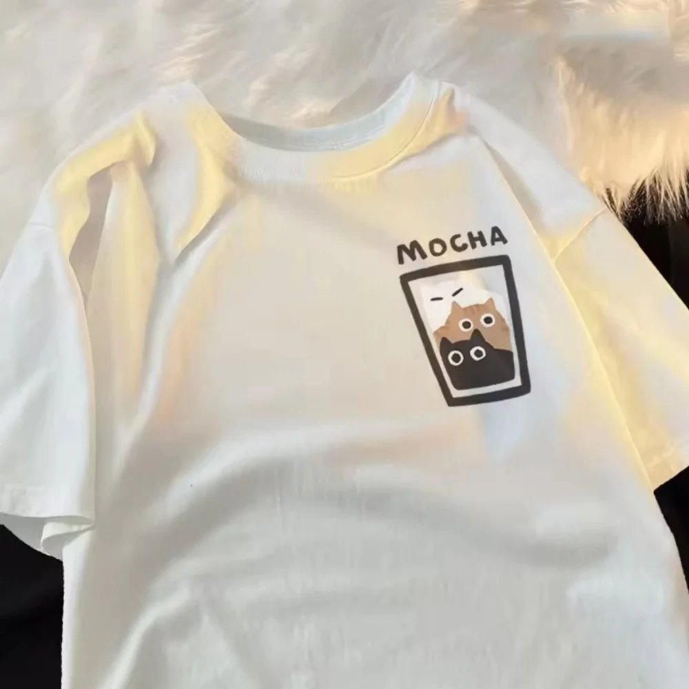 

Свободная футболка больших размеров в американском ретро-студенческом стиле с короткими рукавами для мужчин и женщин, новый корейский пуловер в стиле унисекс, топ