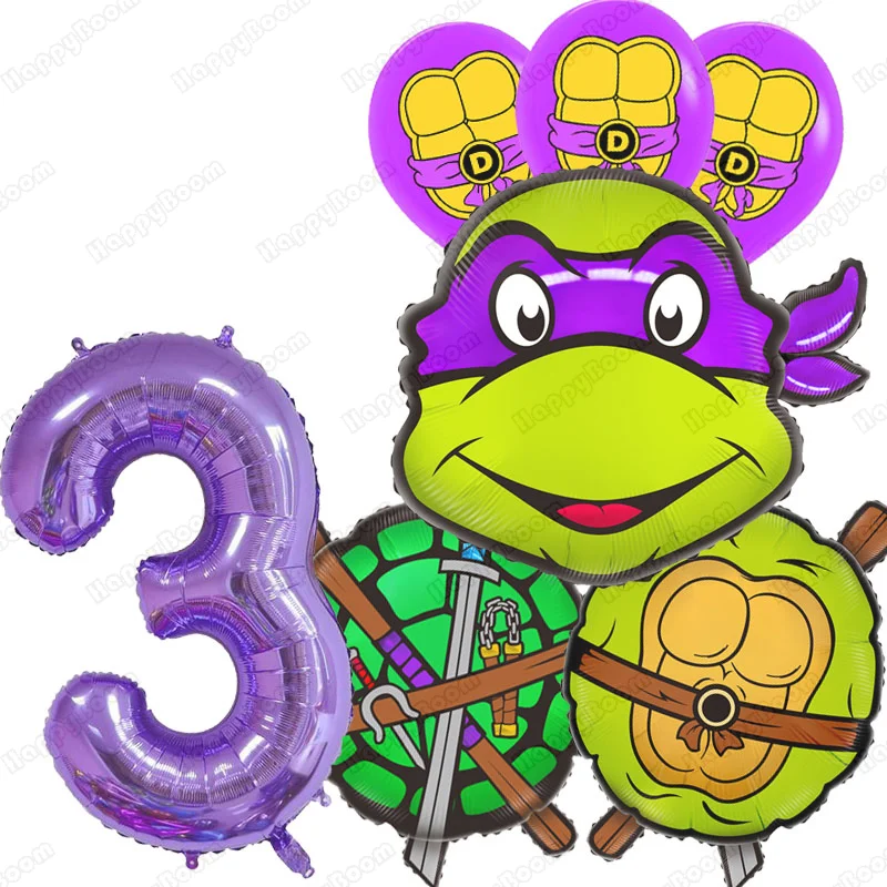 Teenage Mutant Ninja Turtles Themed Balloon Purple Digital Balloons 1-9old Birthday Party Decoration Supplies Party Photo Prop - view 3