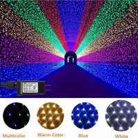 1.5x1.5M 3x2M LED Net Mesh Fairy String Light EU 220V Garland Window Curtain Christmas Garden Lawn Landscape Lamp Holiday Light