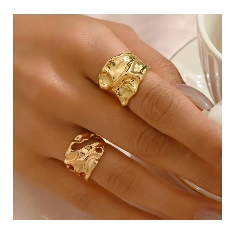 

New Women's Geometric Ring Set, Versatile Metal Niche Design, Open Ring, Women's High Sense