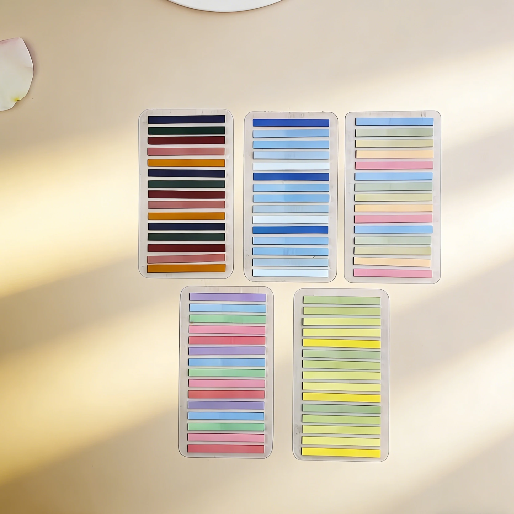 5 Packungen mehrfarbige Index-Tabs, transparente selbstklebende Seitenmarkierungen, bunte Haftnotizen für Lese- und Bürobedarf – Detail 6