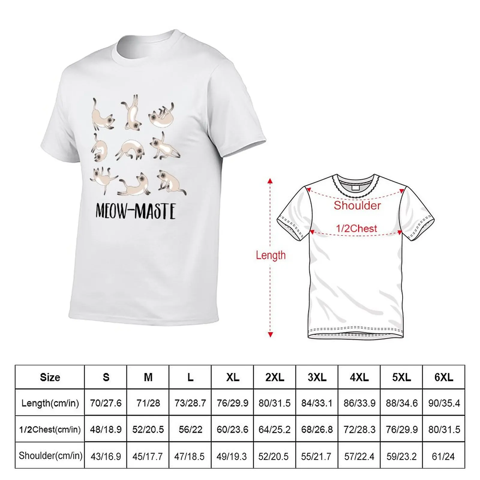 Meow-maste Namaste Yoga Cats T-Shirt Essential Solid Color T-Shirt