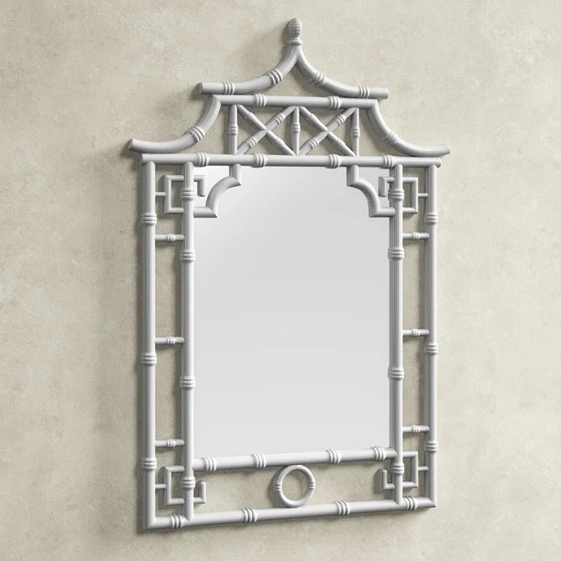 Imagem -04 - Nordic Aesthetic Luxury Wall Mirror Bonito Maquiagem Pequena Mesa Espelho Irregular Branco Pré-venda Entrega 30 Dias após a Compra