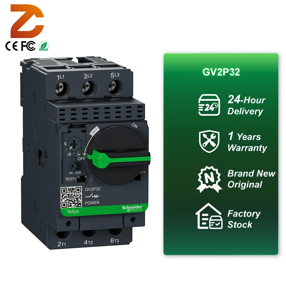 Hot Sale Original TeSys GV2-P Motor Circuit Breaker GV2P32 Thermal-Magnetic Breaker for Industrial Motor Control