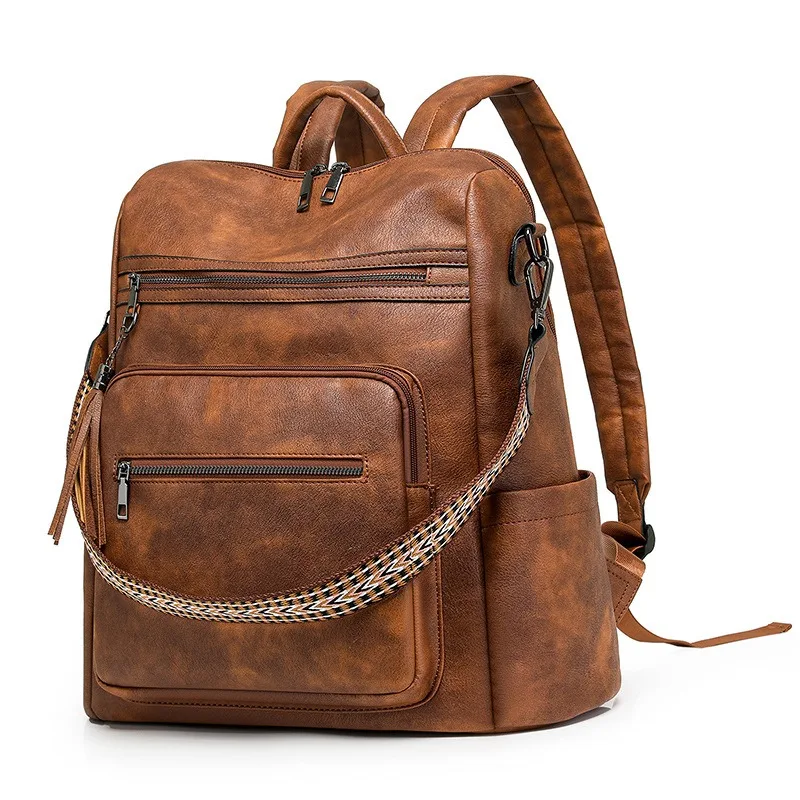 

2025 Новый модный женский большой дорожный рюкзак, кошелек из искусственной кожи, дизайнерская сумка на плечо, повседневная женская сумка, противоугонная водонепроницаемая