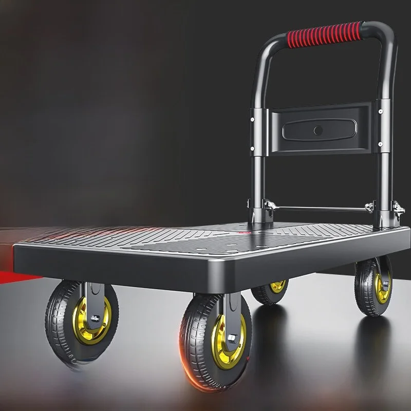 quiet-four-wheel-portable-shopping-cart-lightweight-foldable-hand-pulled-moving-truck-home-use-utility-cart-convenient-storage