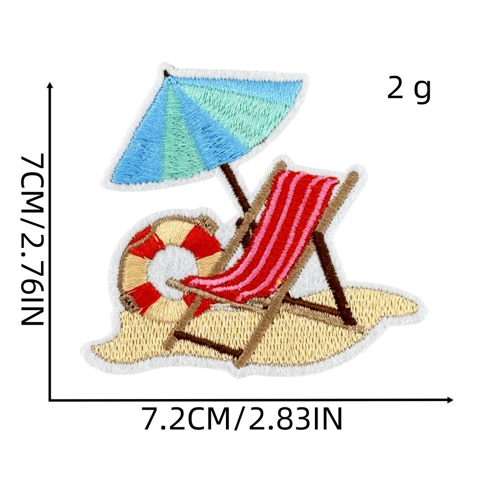 Flat Embroidered Childrens Summer Hawaiian Party Decoration Cloth Patch Wholesale New Cartoon Cute Computer Embroidered Patch ﻿