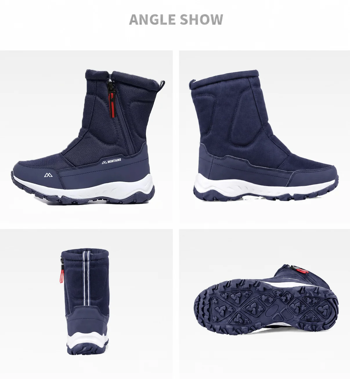 Herrenstiefel, Winterschuhe für Herren, warme Schneestiefel, kniehohe Herrenschuhe, warme Schuhe, dicke, flauschige Winterschuhe für Herren und Damen, Baumwollschuhe. – Detail 8