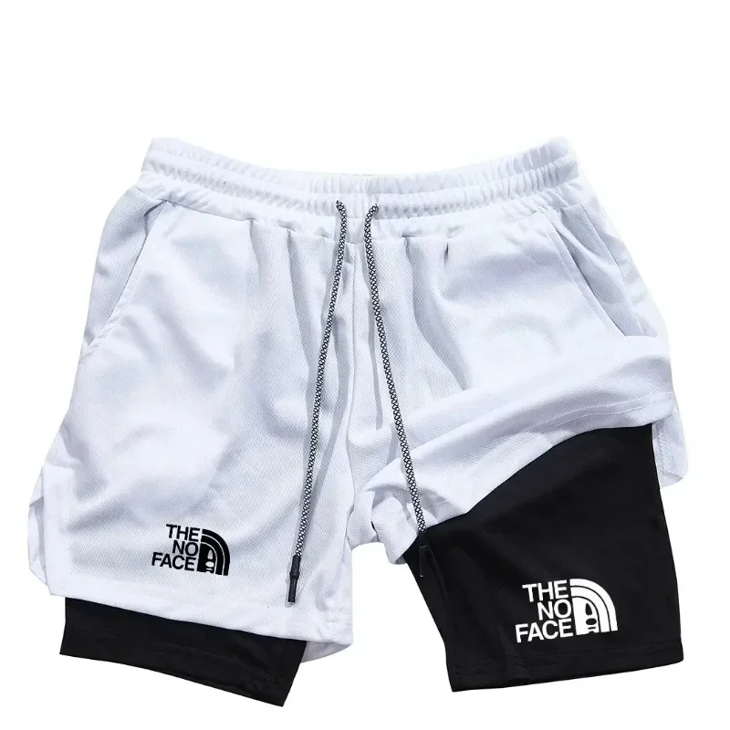 

2026 New Printed 2-in-1 Men's Sports Shorts with Phone Pocket, Quick Drying Shorts for Summer Gym Exercise, Running Shorts