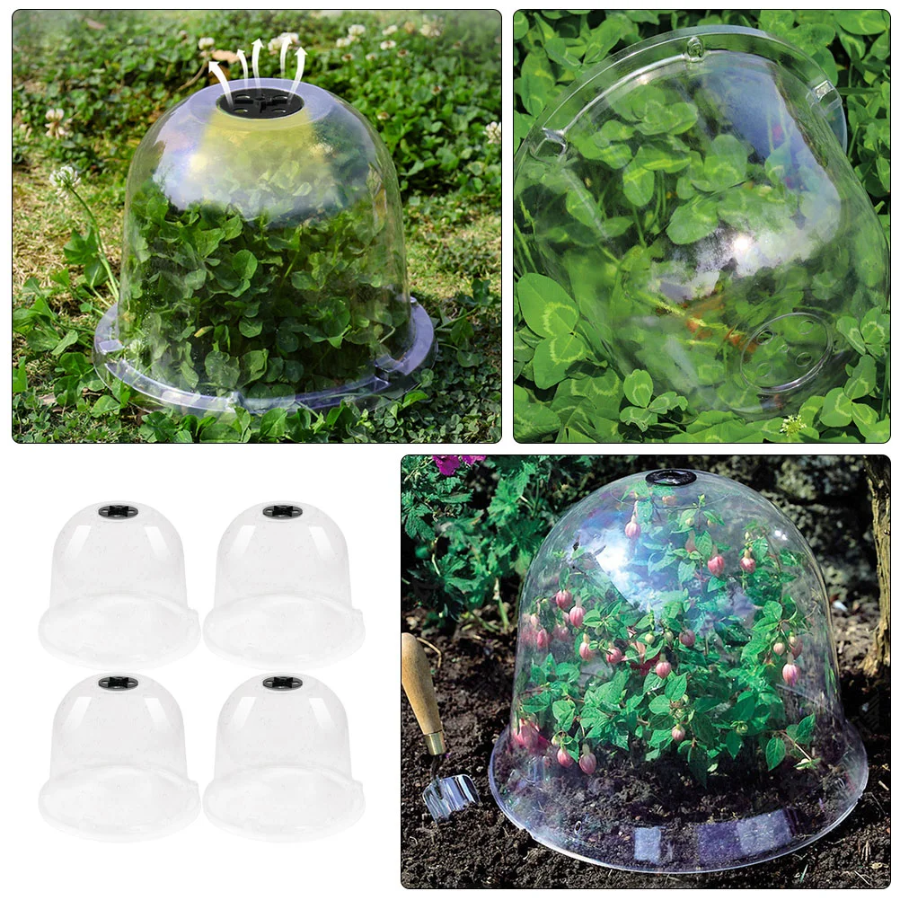 4 Pcs Seedling Insulation Cover Indoor Plants Dome Cloche Breathable Protection for Garden Outdoor