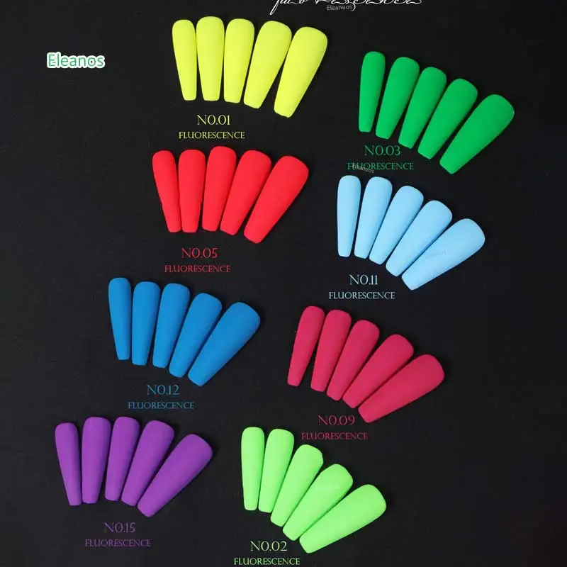 Eleanos-Juego de esmalte de uñas de Gel fluorescente, 24 colores, esmalte de verano, Gel UV semipermanente de neón, manicura artística para uñas, 15ml