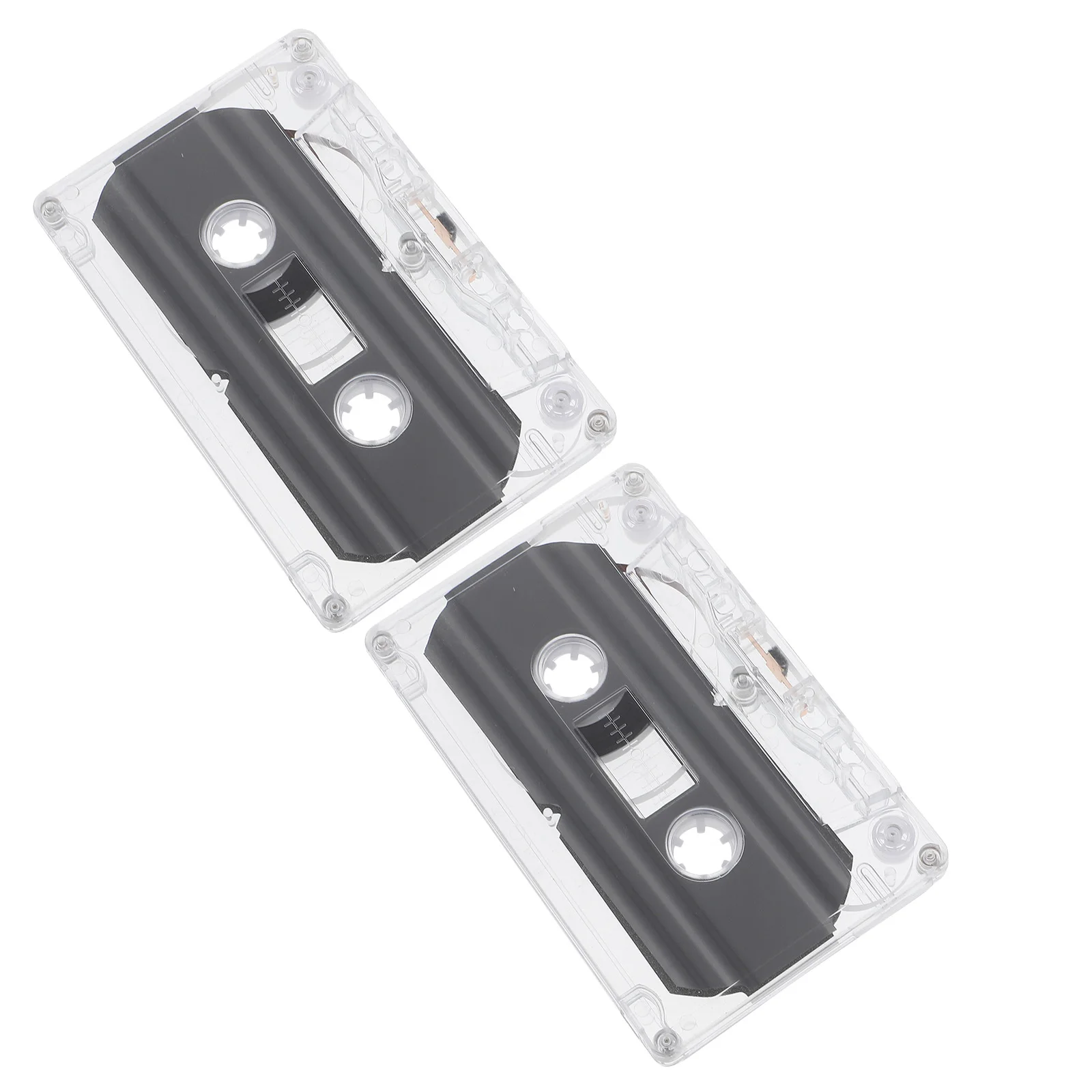 

2 Pcs Blank Cassette Tapes 30 Min Recording Retro DIY Voice Blessings Transparent Labels Standard Size Micro Tapes Audio