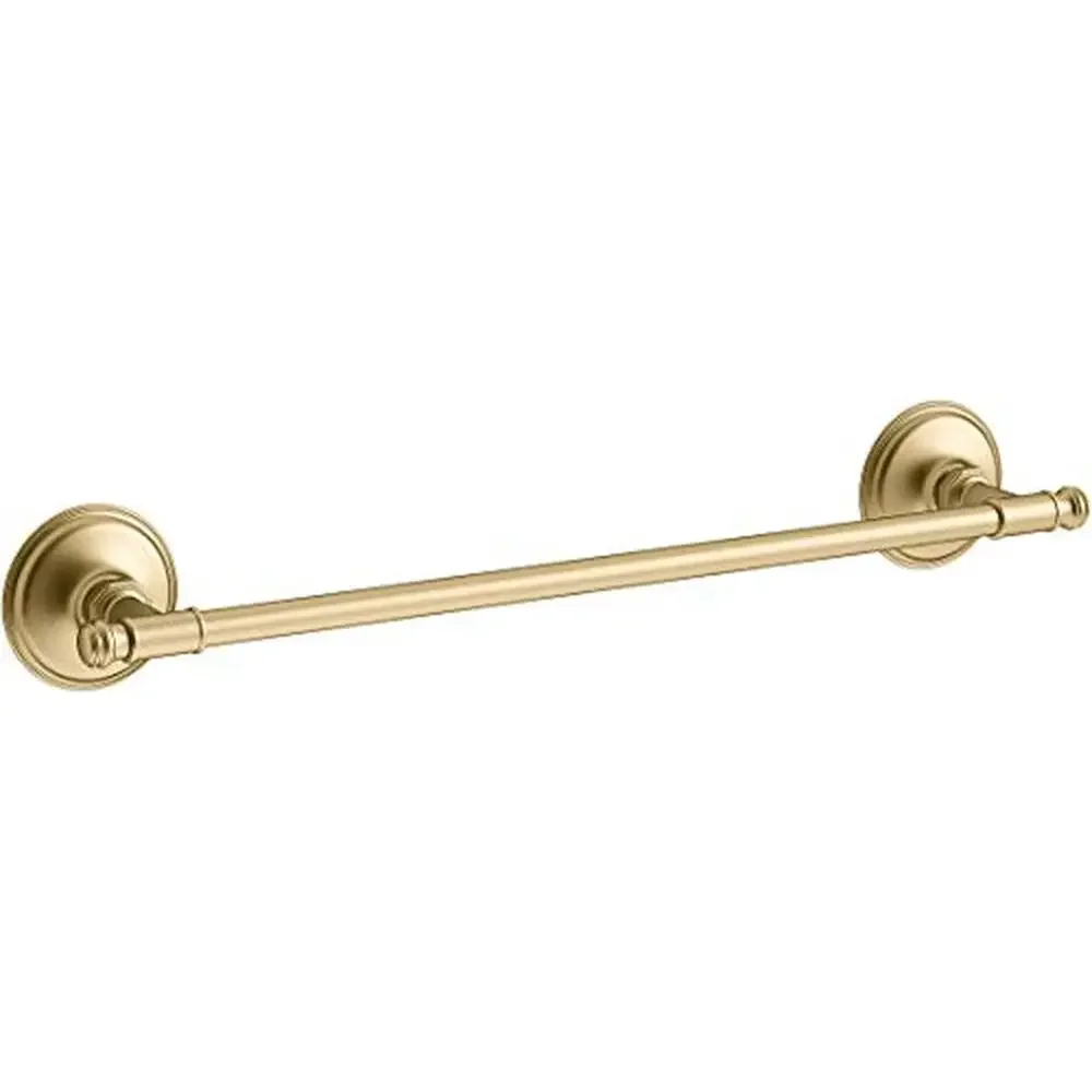 

18" Metal Towel Holder Bar Faucets Transitional Style Vibrant Brushed Moderne Brass Wall Mounted Product Type Towel Holder