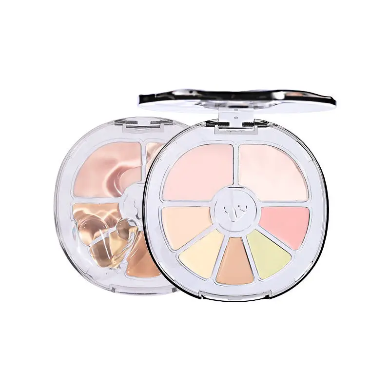 VEECCI คอนซีลเลอร์ Palette Hydrating คอนซีลเลอร์ Face Brightening ปกปิดสิวจุดด่างดํา Dark Eye Circles 7 สี Contour Palette