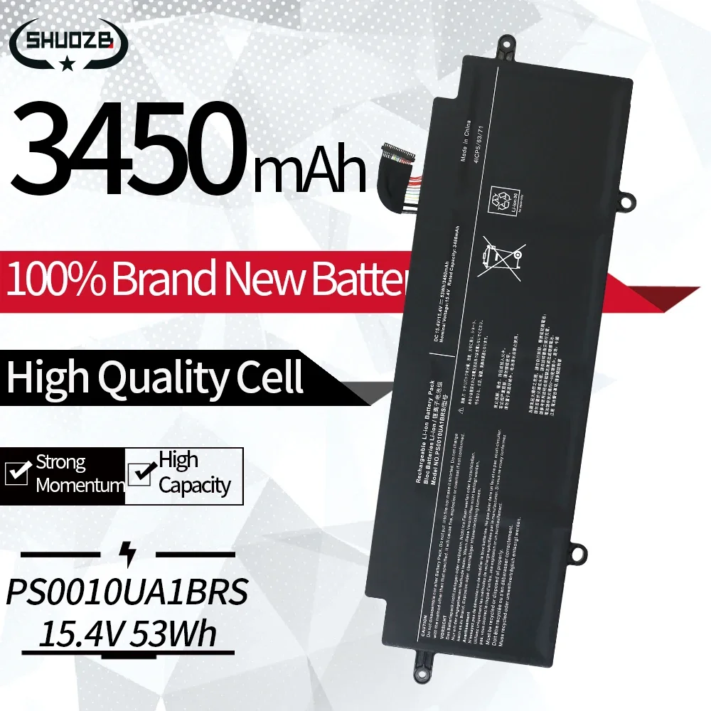 

New PS0010UA1BRS Laptop Battery For Toshiba Dynabook Portege X30L-J PCR10A-009003 PCR10L-13L011 PS0011UA1BRS 15.4V 53WH 3450mAh