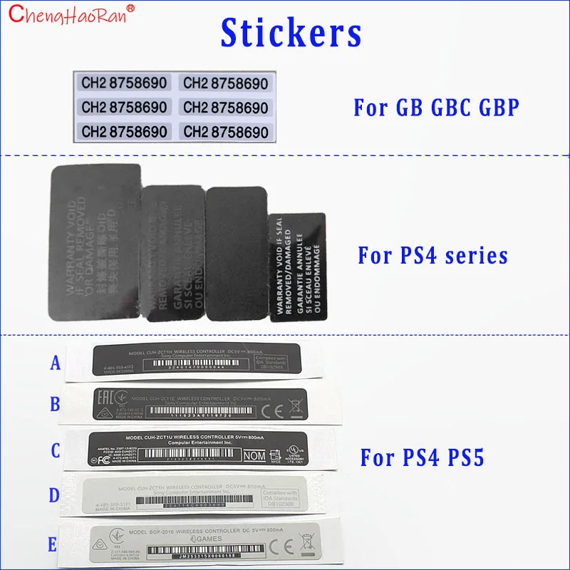 11 Types 2PCS Game Console Stickers For GB GBC GBP PS4 Series PS4 PS5 Shell Shielding Sticker Label Sealing