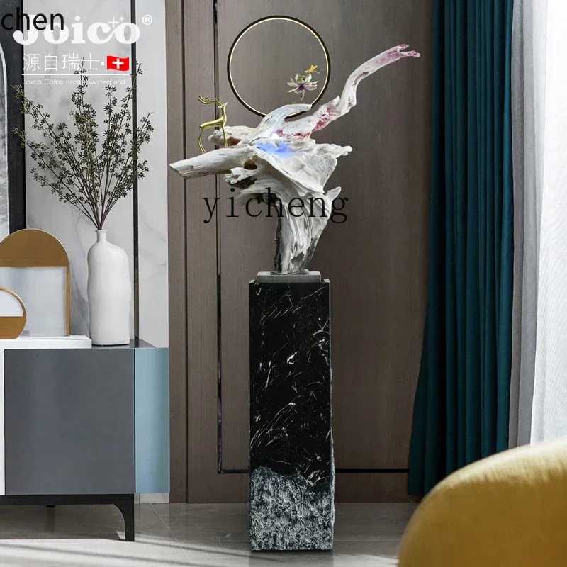 HXL new Chinese welcome pine large floor circulating water living room entrance office decoration