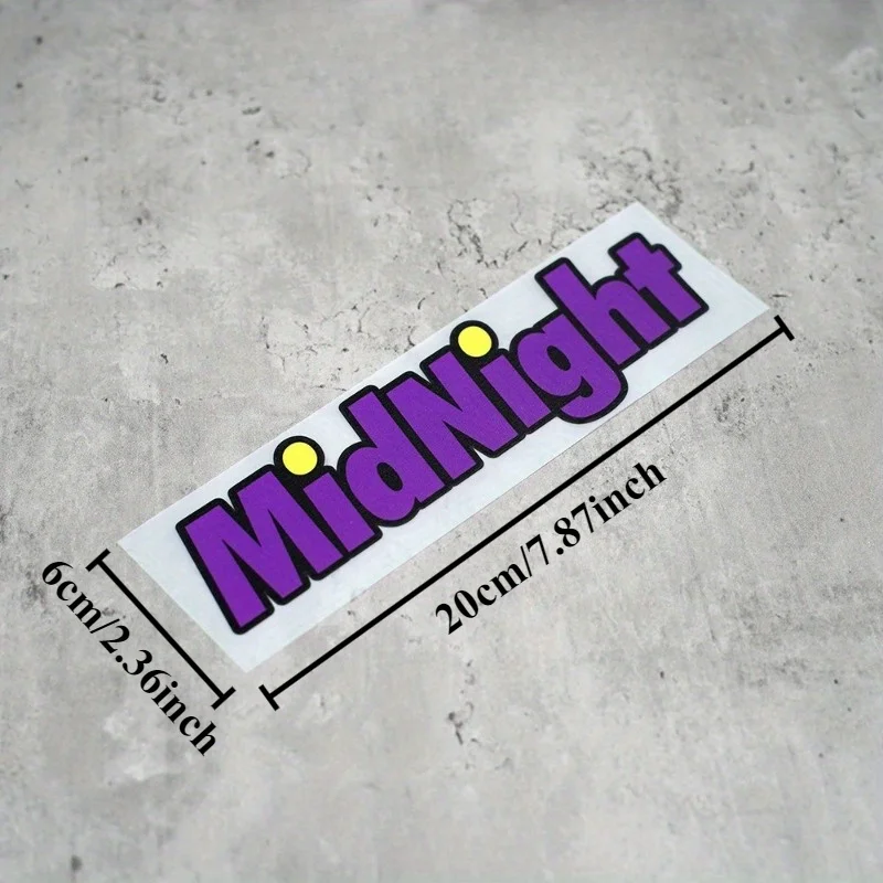 สติกเกอร์ตัวอักษร “MidNight” 1 ชิ้น เหมาะสำหรับตกแต่งกระเป๋าเดินทาง แผ่นสเก็ตบอร์ด และผนังห้องทำงาน