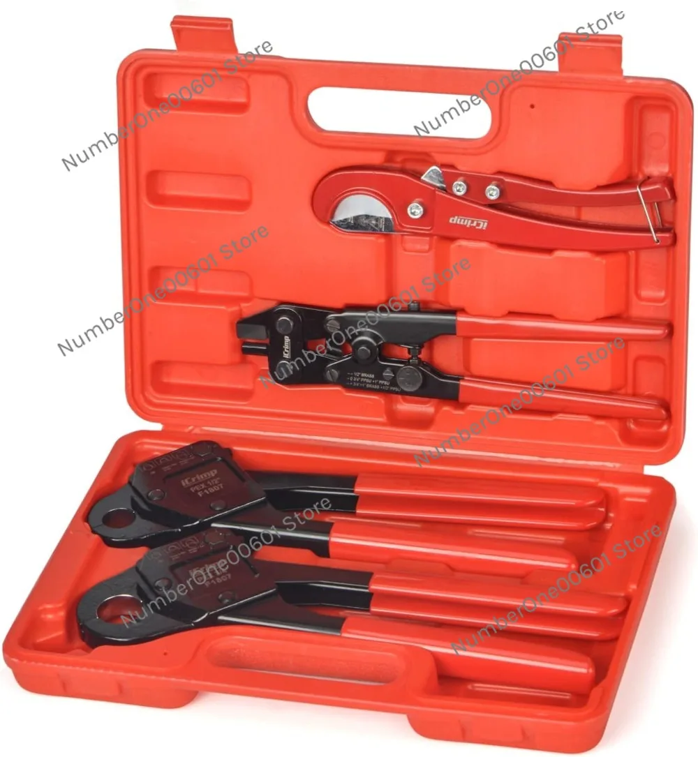 

PEX Crimping Tool Kit W/ PEX Crimpers PEX Tubing Cutter Copper Ring Removal Tool for 1/2’’ & 3/4’’ Copper Crimp Rings