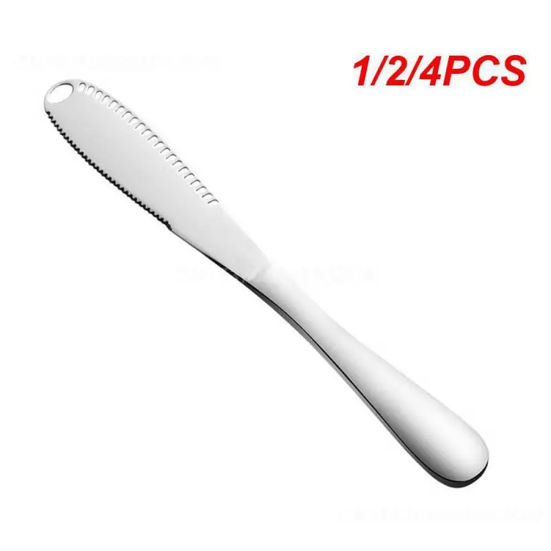 1/2/4PCS Kitchen Accessories Wipe Cream Bread Jam Cheese Dessert Knife Stainless Steel With Hole Buffet Tools Portable 3 In 1