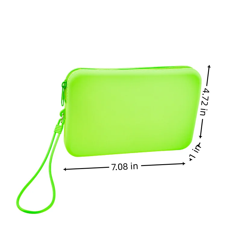 1 Piece Silicone Makeup Brush Bag, Tolietary Pouch Waterproof Cosmetic Container with Zipper, Lady Teenager Comestic Organizer