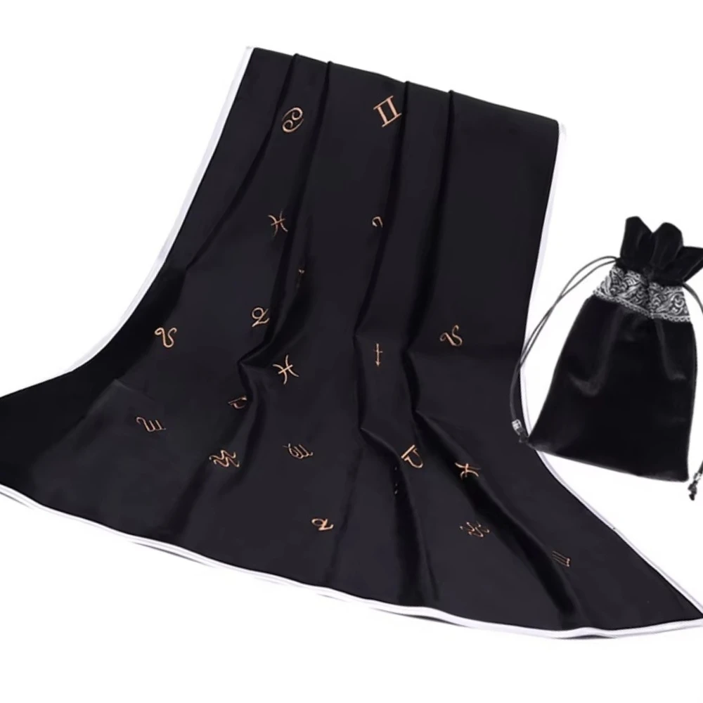 Tarot Tablecloth Embroidered Constellation Divination Large Size 80cm Tarot Cloth 49 49cm Altar Magic Ceremony Table New Century