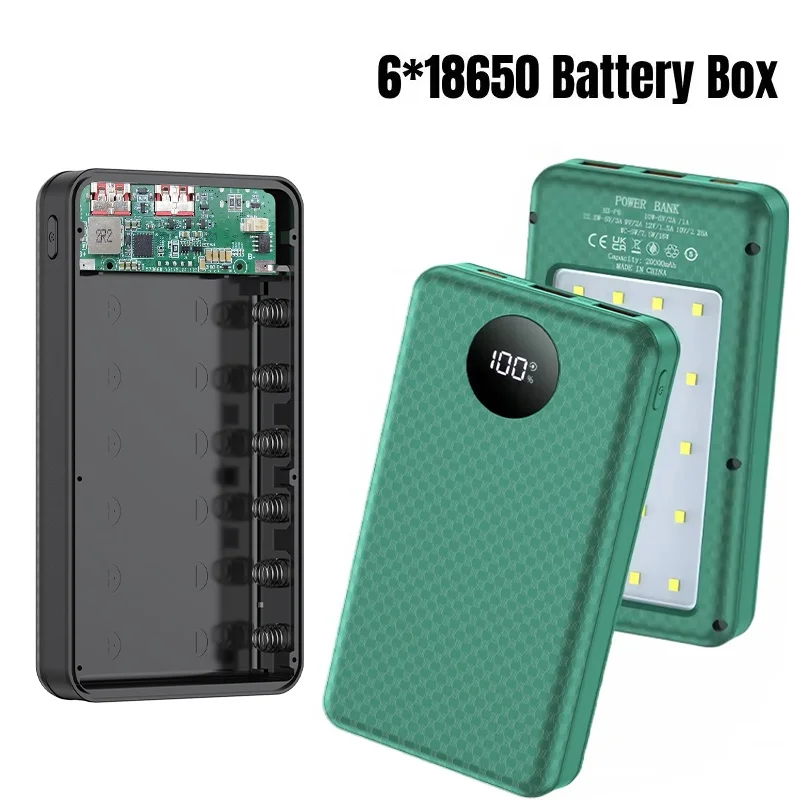 18650 Power Bank Battery Box 18650 Battery Cases 10W 6*18650 Power Bank Battery For Desktop Travel Repair And Storage Kit Set