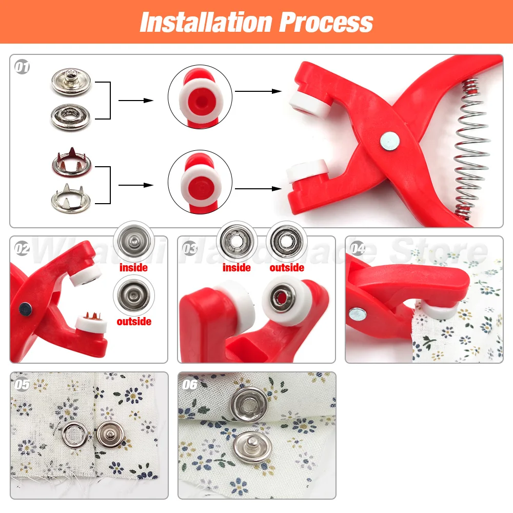 9.5mm Fém Fog Hirtelen időváltozás kötőelemek Szállodai küldönc Ruhásszekrény gomb studs solid/hollow vel fogó Sportszer kits számára ruhák Hosszúnadrág Ruha Összevarrás