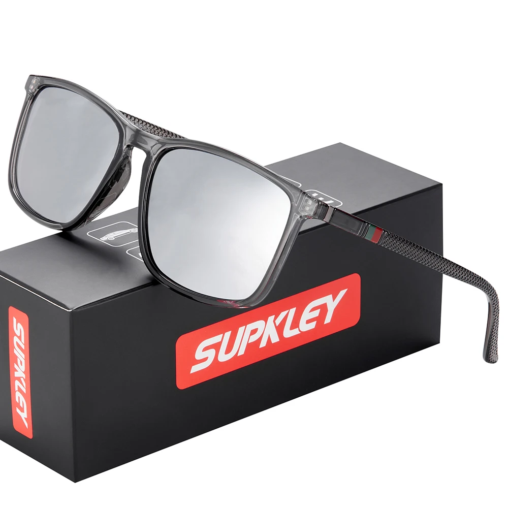 Supkley Sport Sonnenbrille für Männer polarisiert bequem tragen quadratische Sonnenbrille männlich leichte Brillen Zubehör mit Origina 7