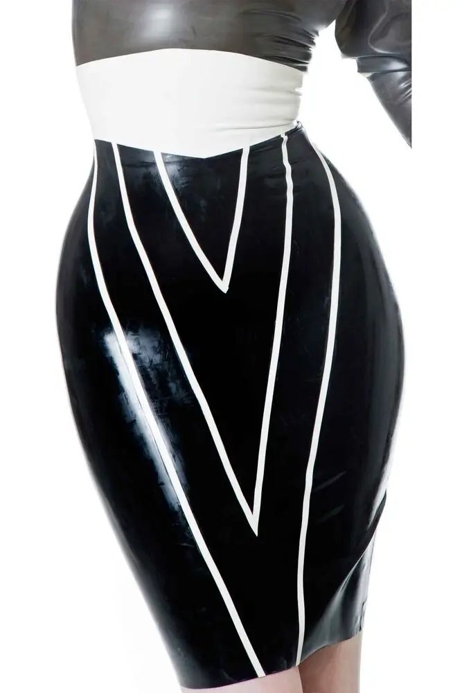 Fashion Vendetta Latex Pencil Skirt  Rubber Gummi Party Suit Catsuit Ganzanzug Bodysuit Anzug Overall Kostüm