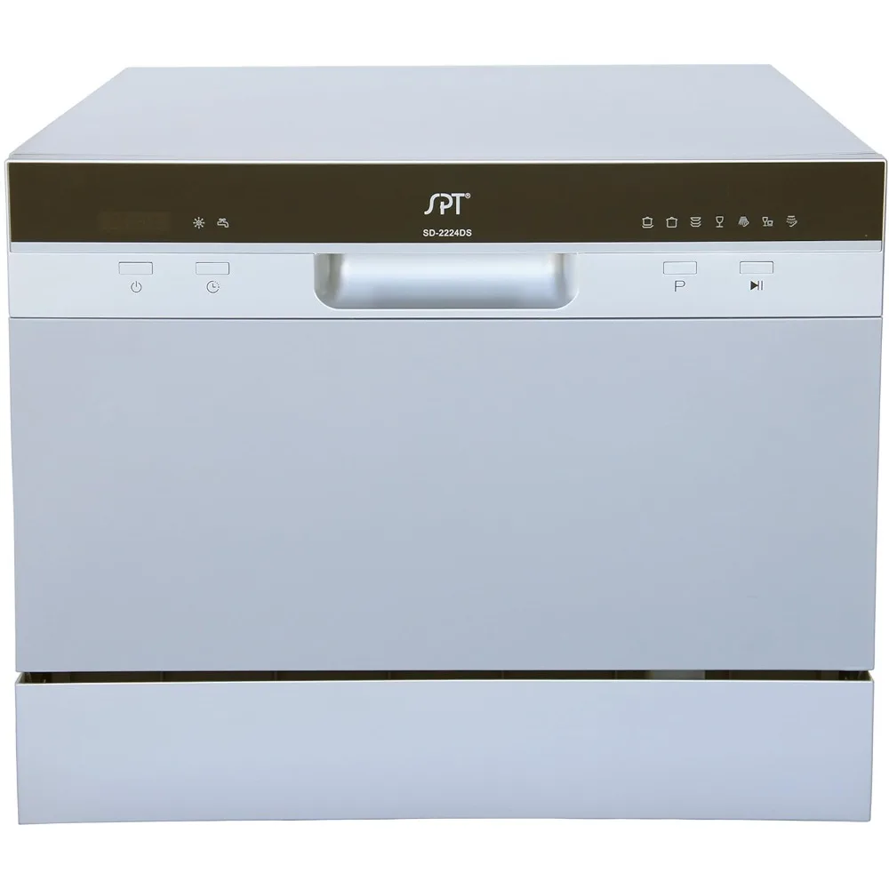 ENERGY STAR Compact Countertop Dishwasher with Delay Start - Portable Dishwasher with Stainless Steel Interior