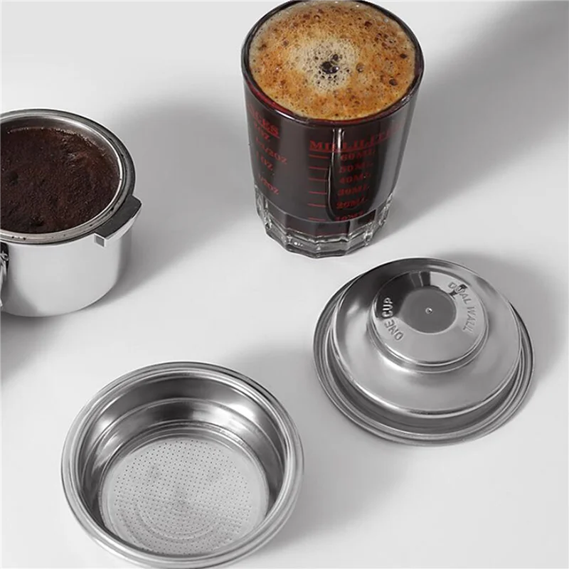 A94E-4PCS สแตนเลส 58 มม.ชากาแฟกรองตะกร้าสําหรับเครื่องชงกาแฟเอสเปรสโซอุปกรณ์เสริมแรงดันแป้งชาม