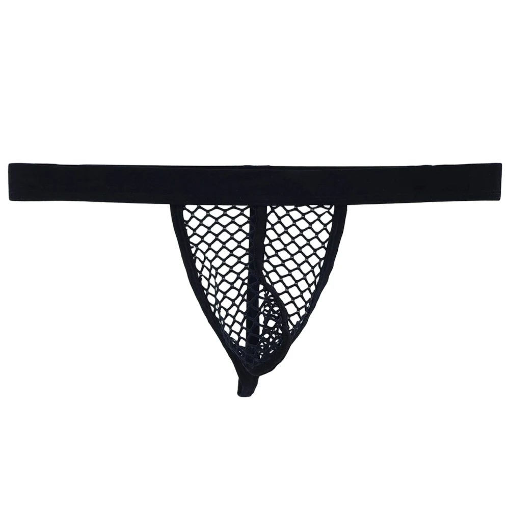 T-back G-string Black As Pictures Show Men Mesh Thong Mesh Pouch Hollow Design Elastic Waistband Intimate Moments