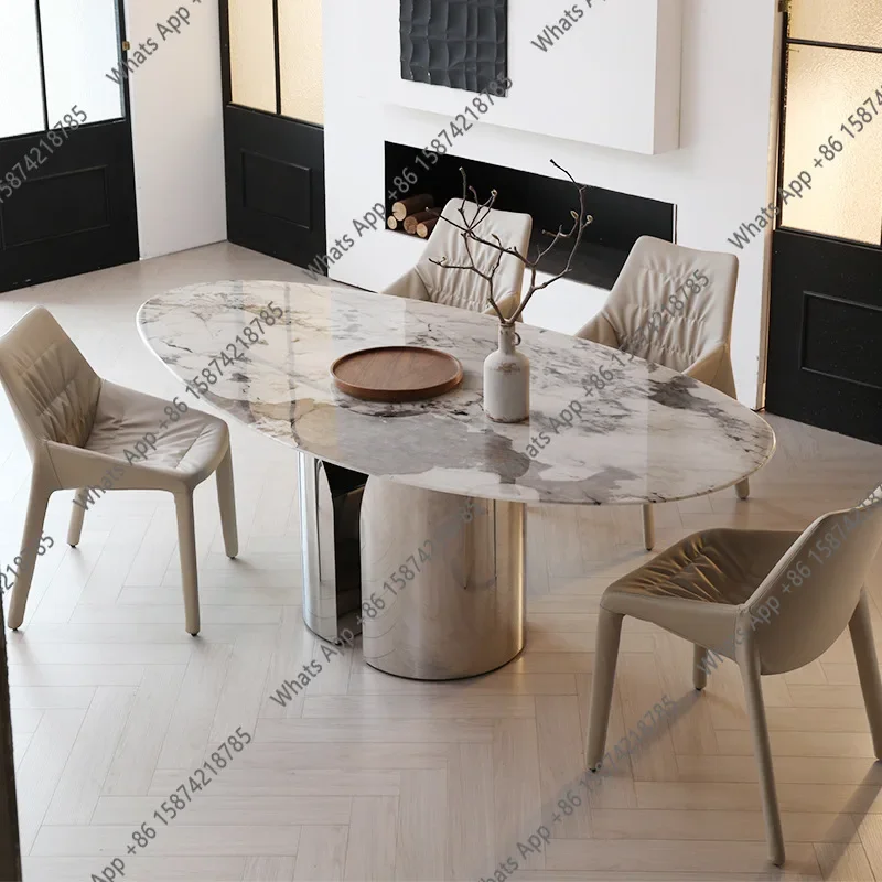 

X Special-shaped Marble Dining Table Italian Light Luxury High-end New Water Drop-shaped Household Table Designer Model