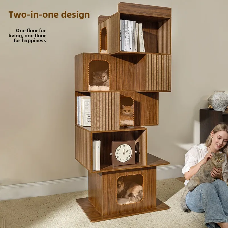 Household multi-layer shelf display rack storage rack cat nest bookshelf