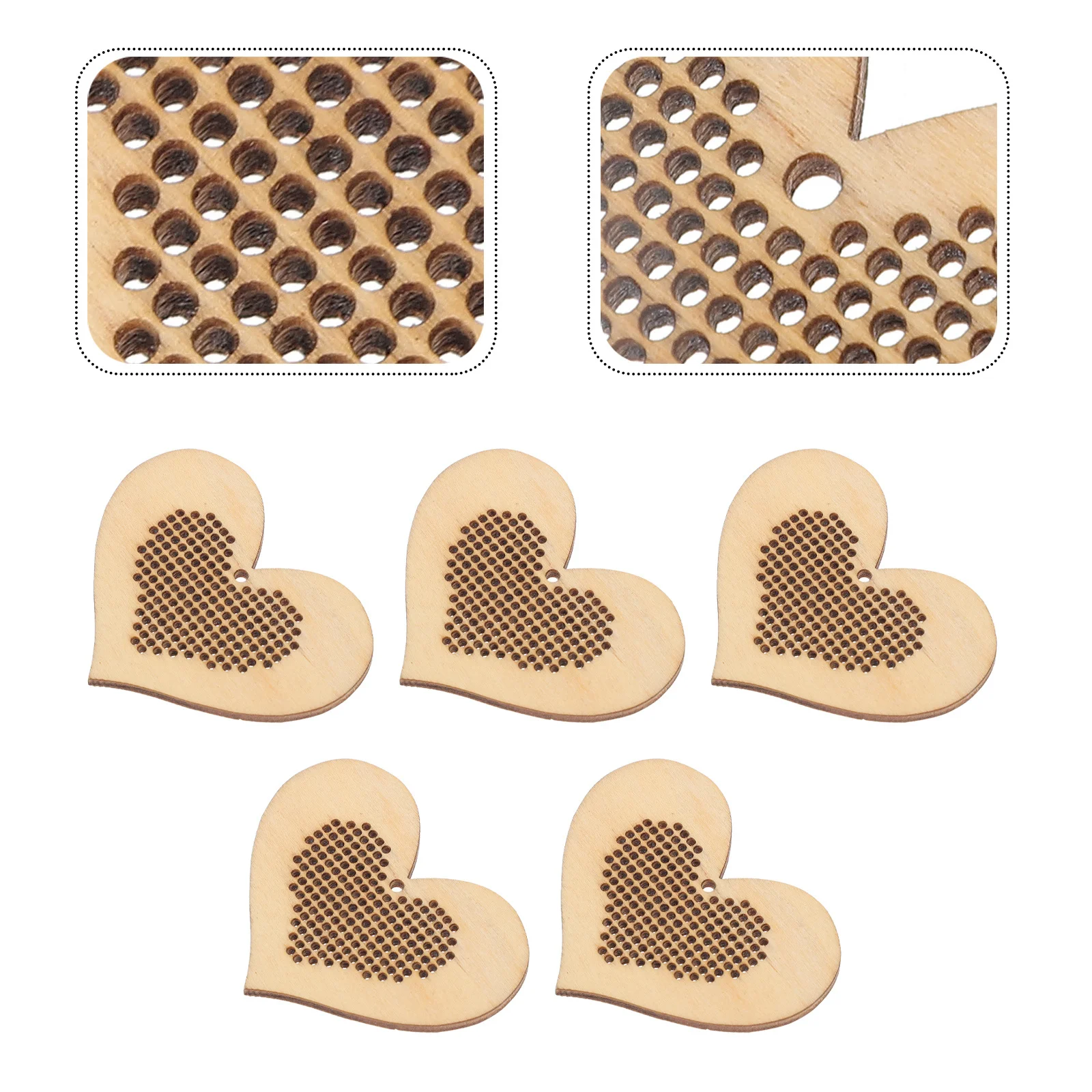 

5Pcs Mini Cross-Stitch Board Lovely Shaped Ready to Paint Decorate Stain Sculpture Gift Idea Cross-Stitch Wood Board