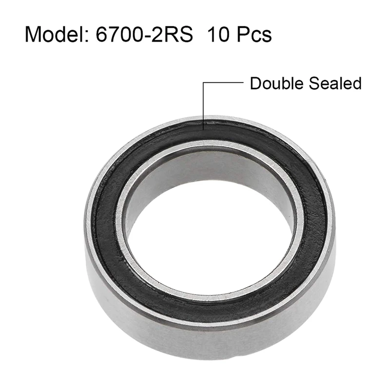 20PCS 6700-2RS High Quality 6700 2RS 10X15x4mm Miniature Seal Deep Groove Ball Bearing