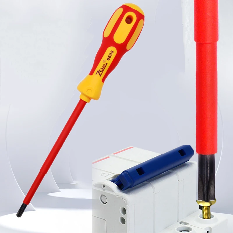 Destornillador magnético aislado, destornilladores de electricista con mango, herramienta manual de mantenimiento profesional para electricista, 1 Uds.